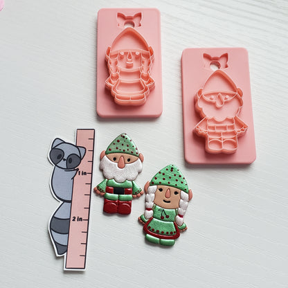 Gnome Couple Clay Cutter - STL AND 3MF Digital File Download **Commercial License Included**