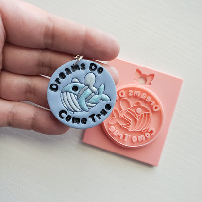 Wannabe Sky Whale With Words Clay Cutter - STL AND 3MF Digital File Download **Commercial License Included**