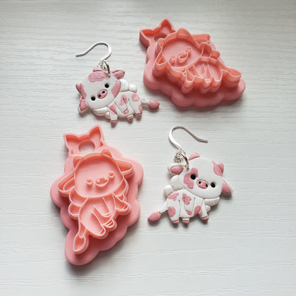 Fairy Cow Clay Cutter - STL AND 3MF Digital File Download **Commercial License Included**