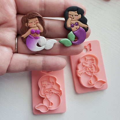 Small Mermaid Clay Cutter - STL AND 3MF Digital File Download **Commercial License Included**