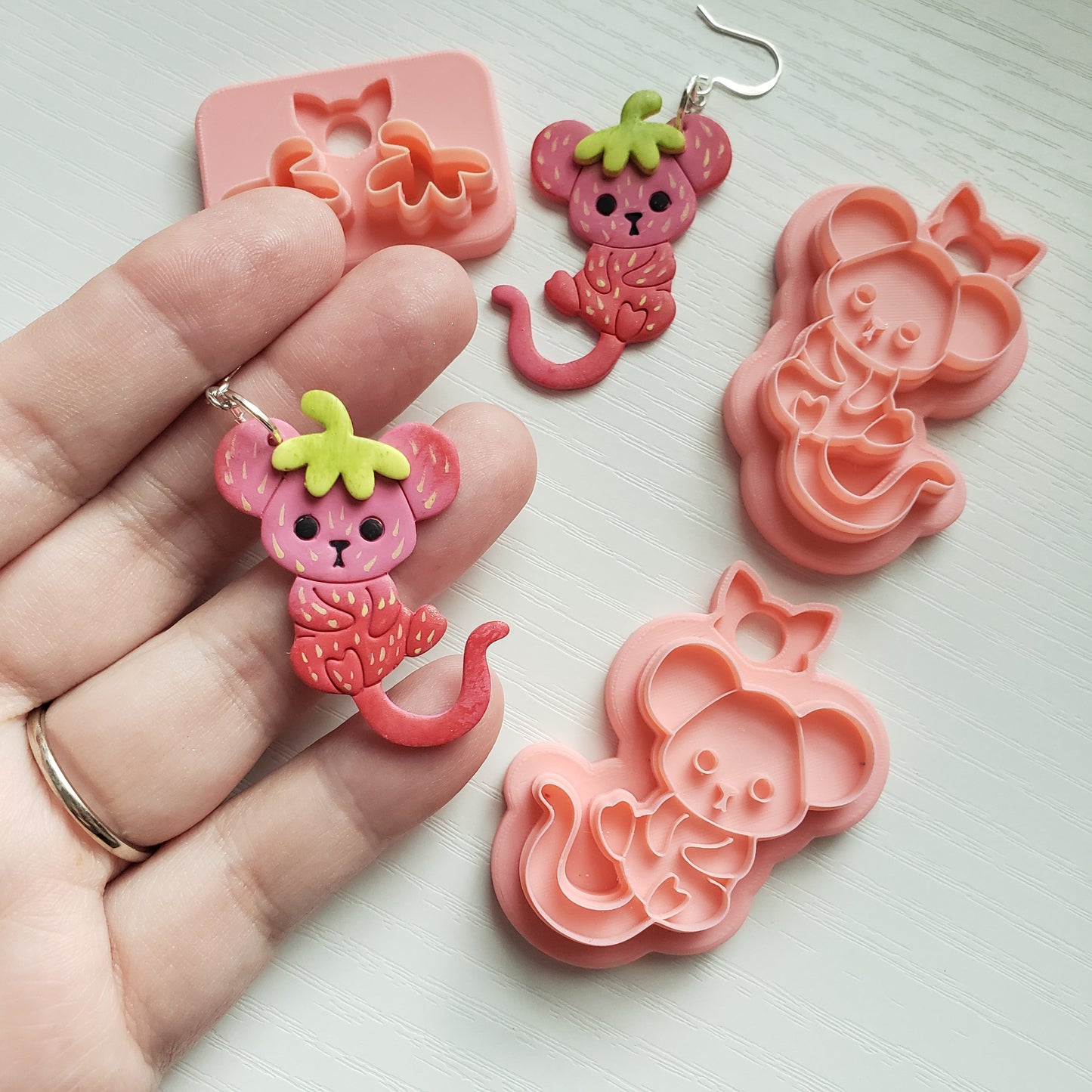 Strawberry Mouse Clay Cutter - STL AND 3MF Digital File Download **Commercial License Included**