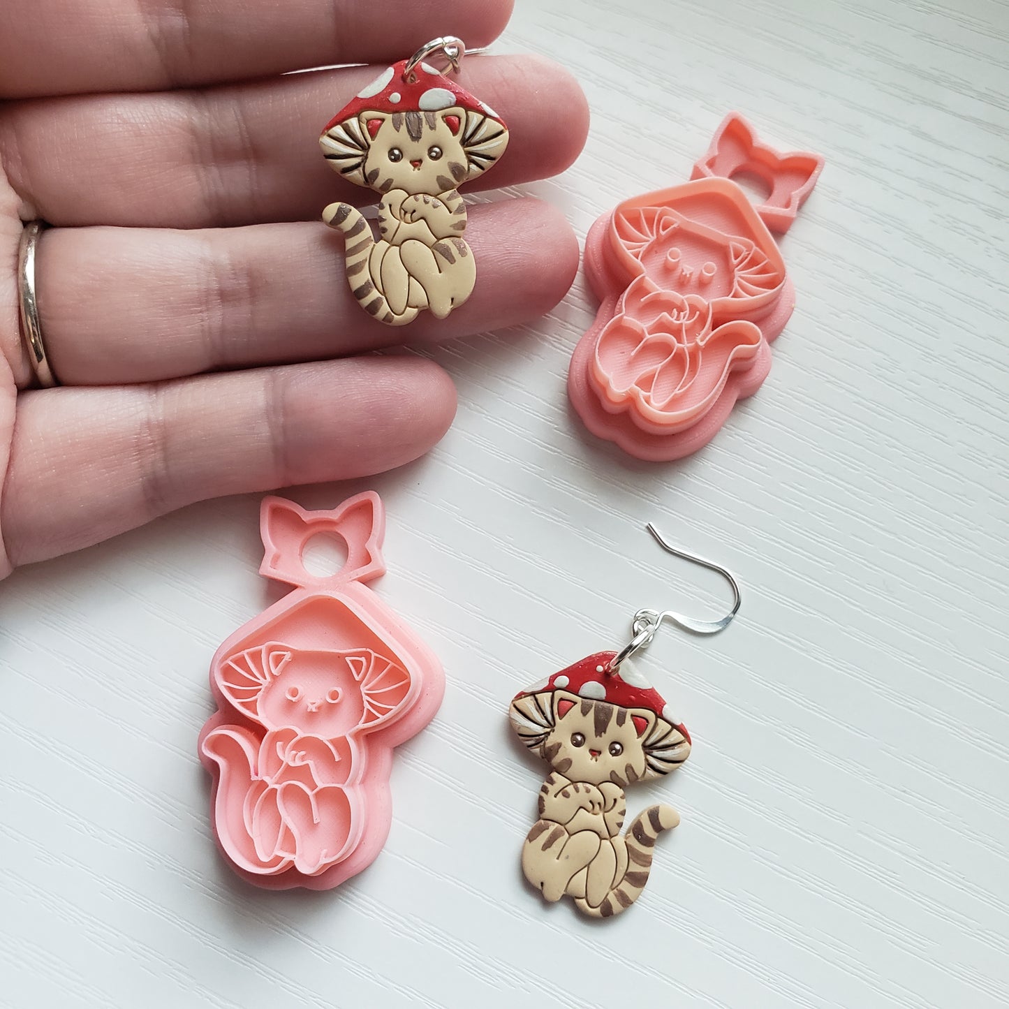 Mushroom Kitty Clay Cutter - STL AND 3MF Digital File Download **Commercial License Included**