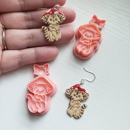 Mushroom Kitty Clay Cutter - STL AND 3MF Digital File Download **Commercial License Included**